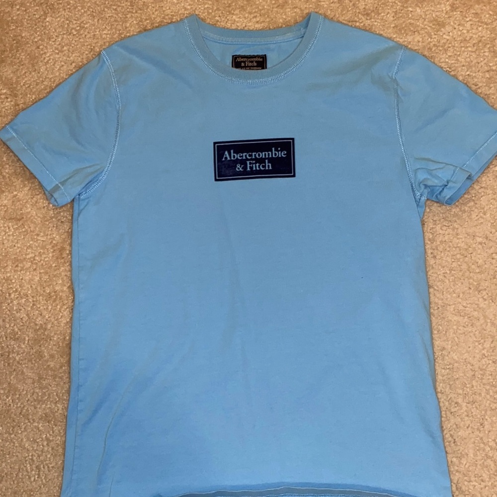 Mens Light Blue Abercrombie & Fitch Short Sleeve